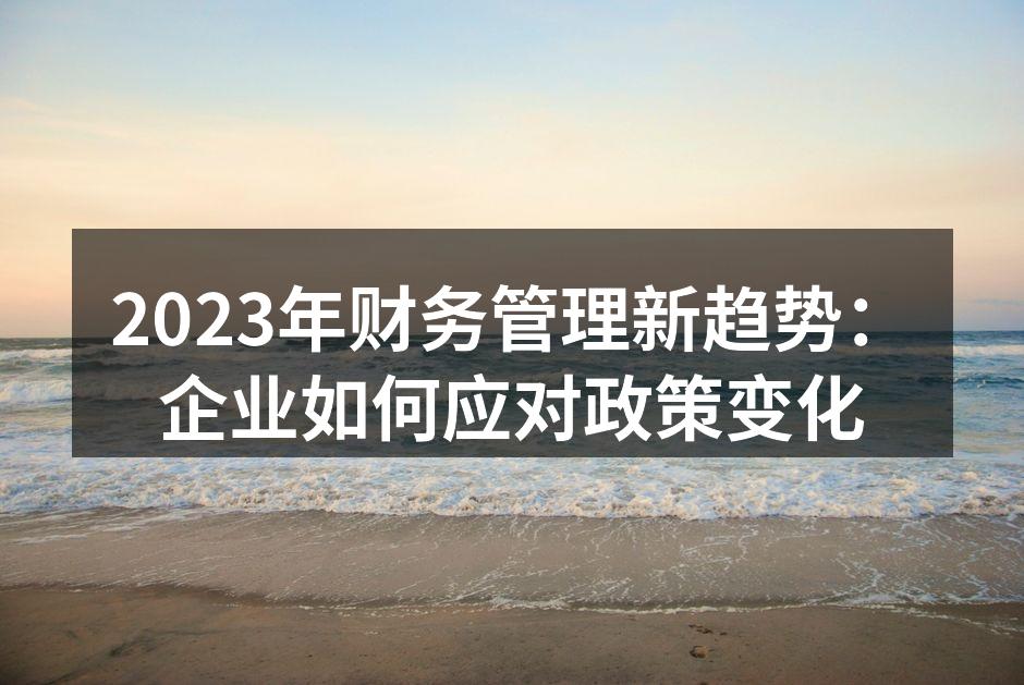 2023年财务管理新趋势：企业如何应对政